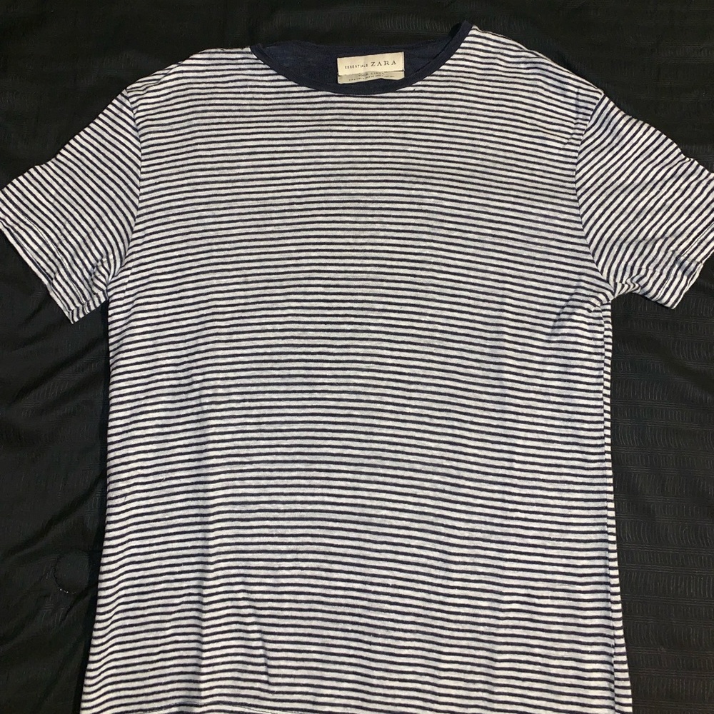 Zara 100% linen stripped top